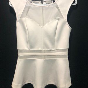 white and black business blouse